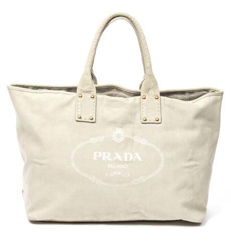 Appraisal: Prada shopping tote in Corda denim canvas with gold-tone hardware