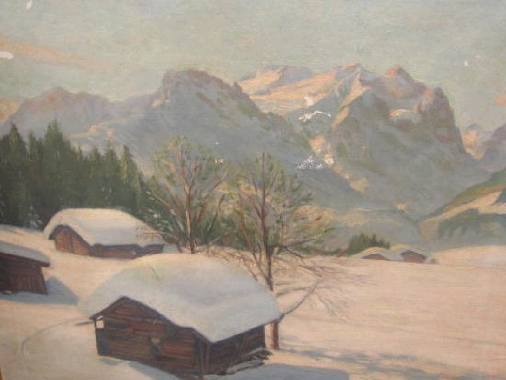 Appraisal: J GULL View of the Wetterhorn indistinctly signed oil on