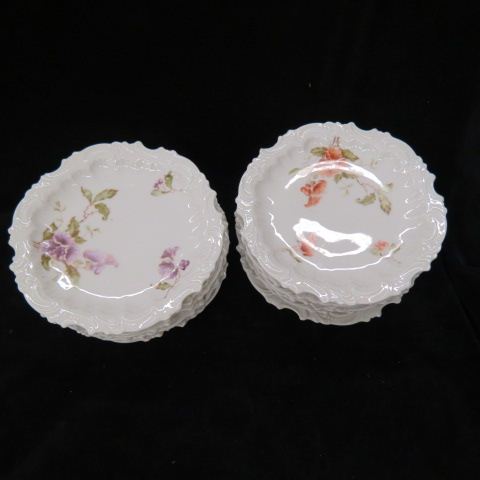 Appraisal: Fine Porcelain Dessert Plates elegant florals excellent