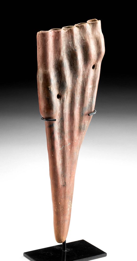 Appraisal: Nazca Redware Pan Flute w Suspension Holes Pre-Columbian South Coast