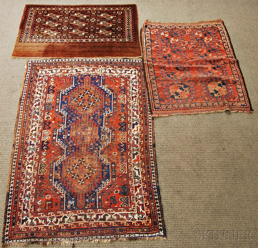 Appraisal: Three Oriental Rugs West Turkestan Southwest Persia th century a