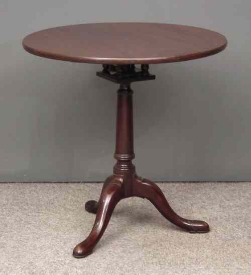 Appraisal: An th Century ''Cuban'' mahogany circular tripod table the plain