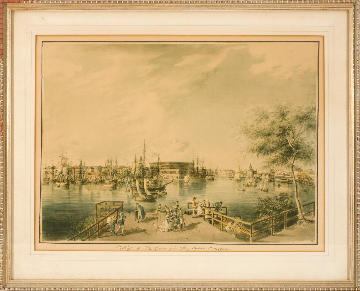 Appraisal: VIEW OF STOCKHOLM FROM THE SKEPPSHOLMS BRIDGE Colored print x