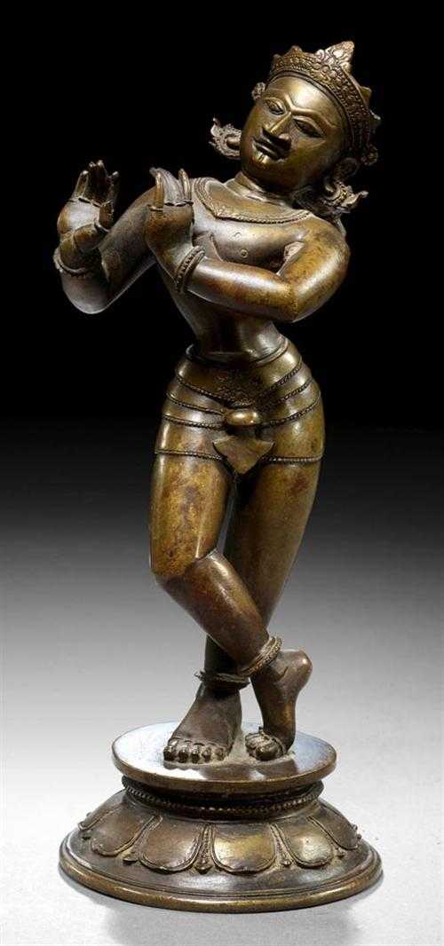 Appraisal: KRISHNA VENUGOPALA India Orissa th century H cm Light bronze