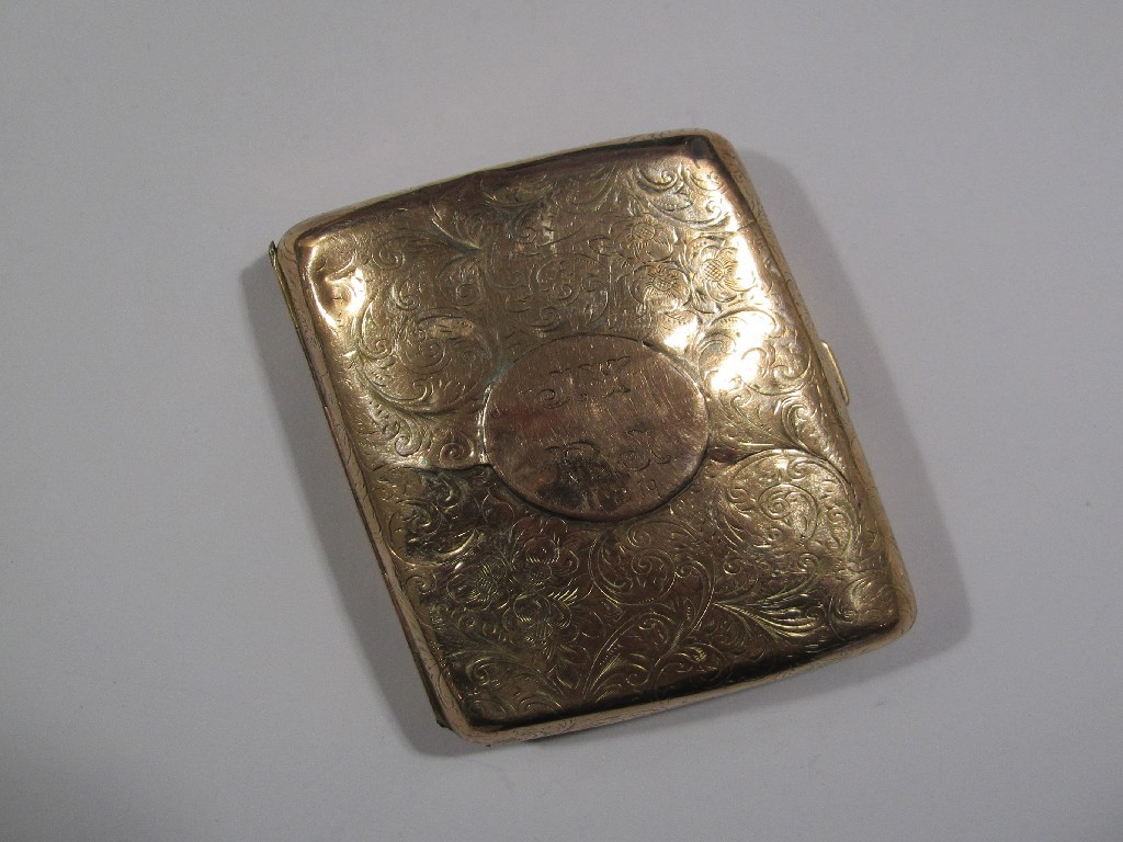 Appraisal: Victorian engraved yellow metal cigarette case