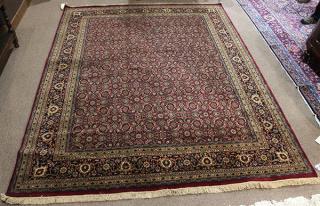 Appraisal: Indo-Bidjar carpet having an all over Herati pattern on a