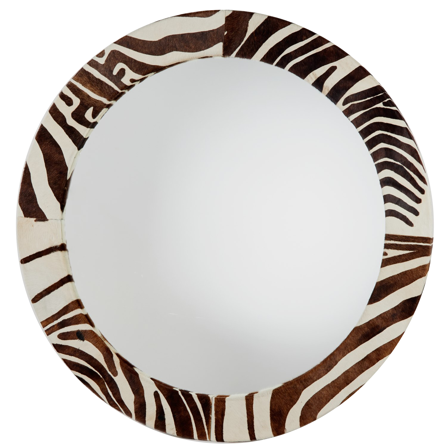 Appraisal: LARGE CONTEMPORARY DESIGNER ZEBRA HIDE MIRROR th st c possibly