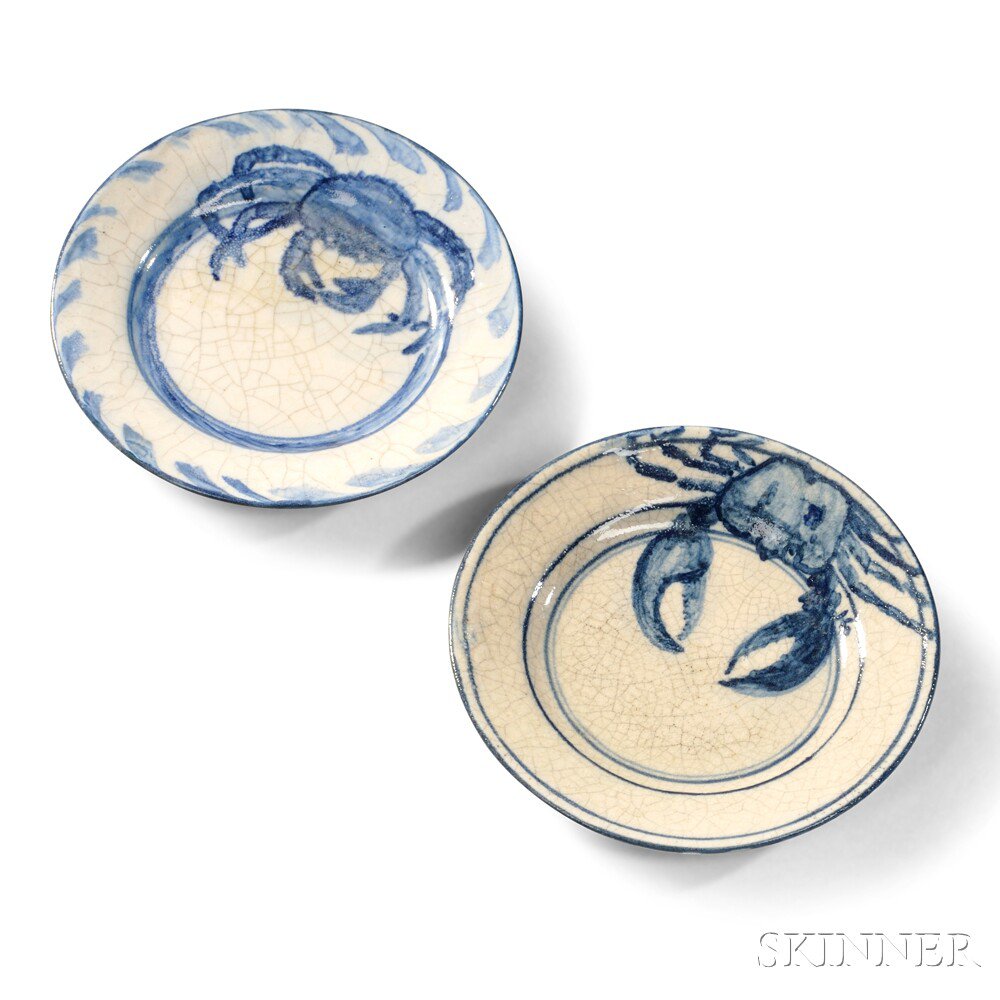 Appraisal: Two Dedham Pottery Crab Plates Glazed earthenware Dedham Massachusetts -