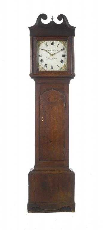 Appraisal: A GEORGE III OAK LONGCASE CLOCK the painted dial signed