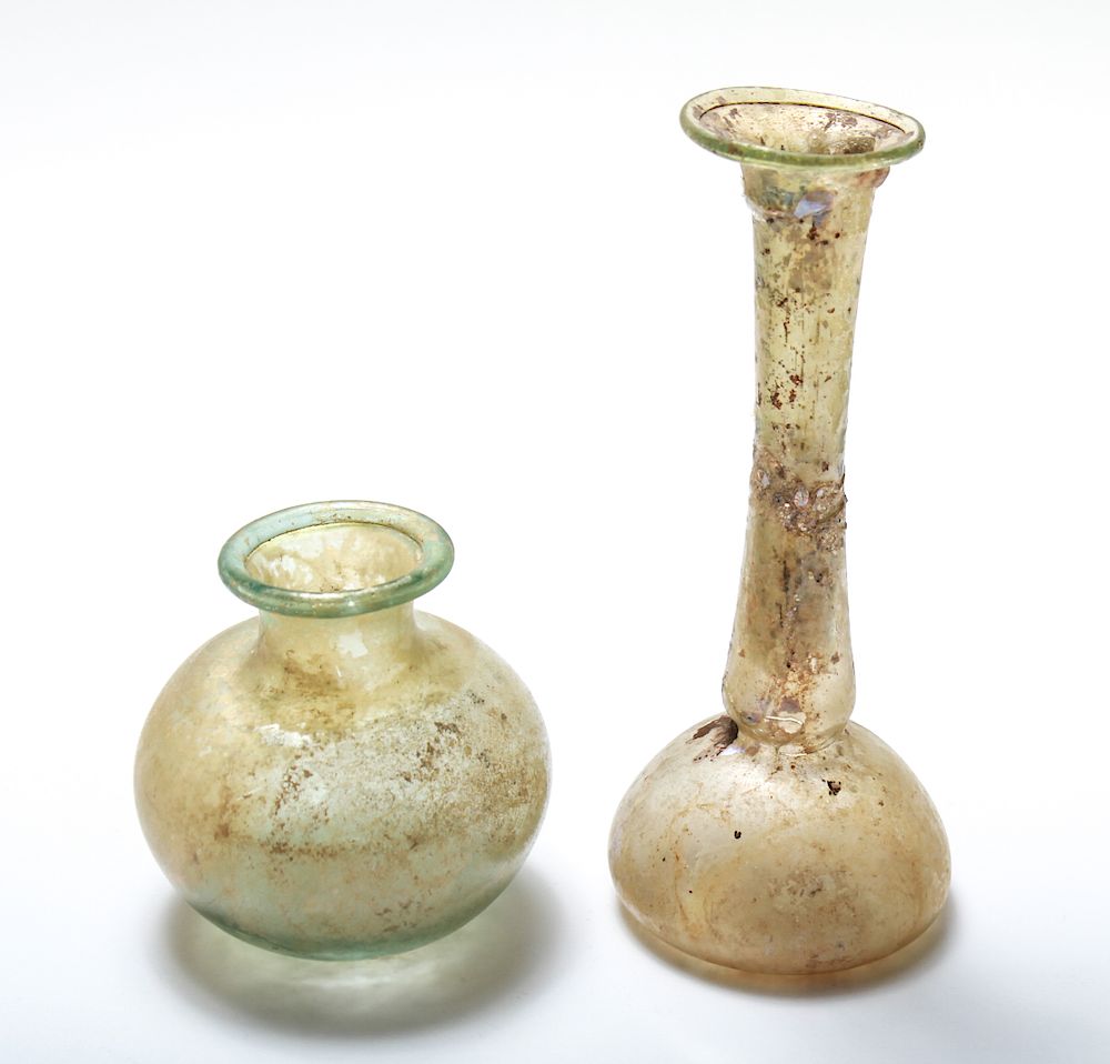 Appraisal: Ancient Roman Glass Vases Group of Group of two Roman