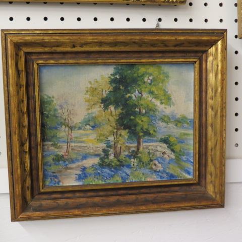 Appraisal: Kate Wonsley oil Texas landscapewith blue bonnets image area x