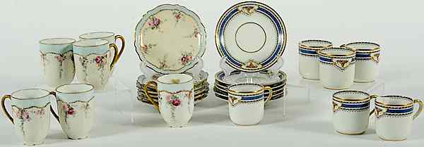 Appraisal: Porcelain Demitasse Cups and Saucers Continental an assembled group of