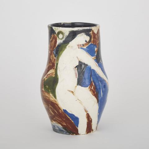 Appraisal: Janis Ferdinands Tidemanis - CERAMIC VASE WITH NUDES DESIGNED BY