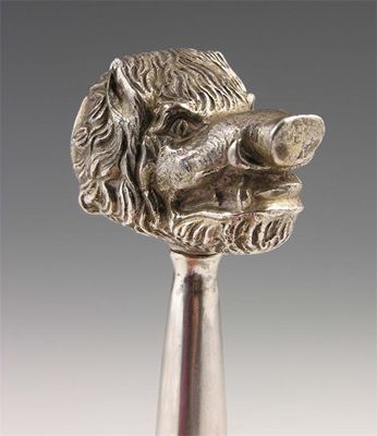 Appraisal: The Cochrane Gavel The silver boar's head inscribed 'HMS COCHRANE