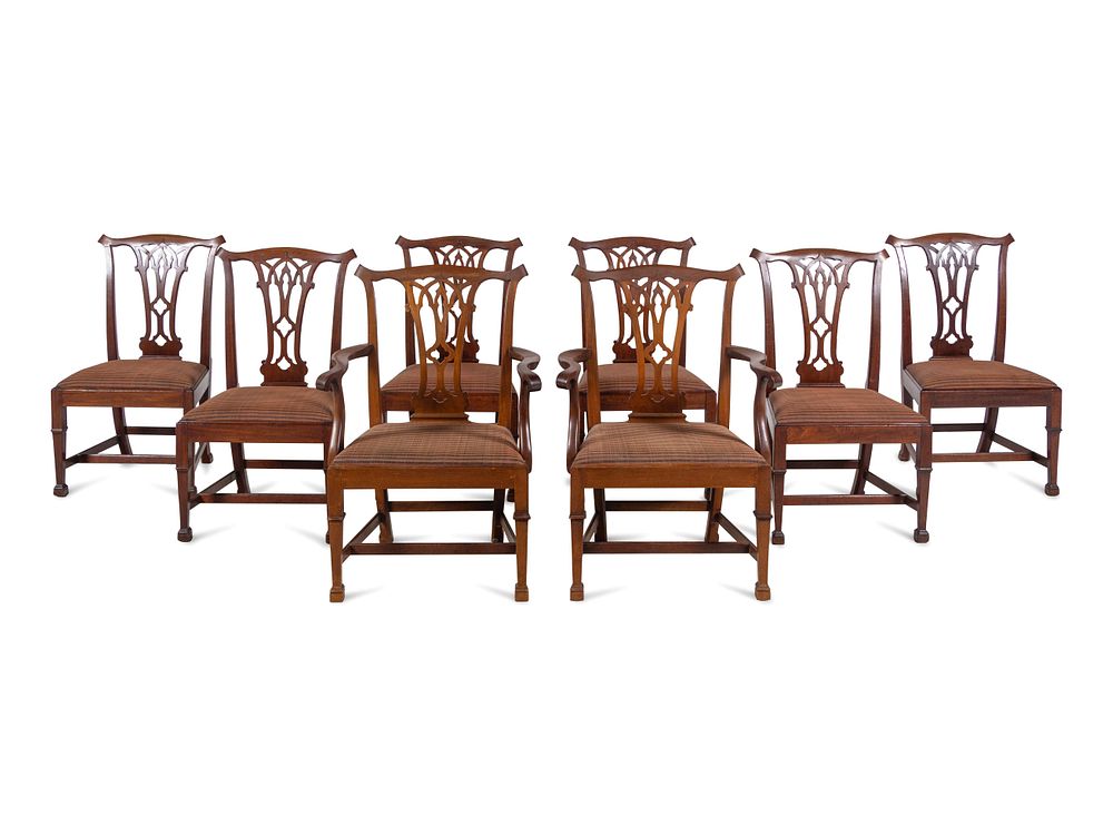 Appraisal: A Set of Eight George III Mahogany Dining Chairs in