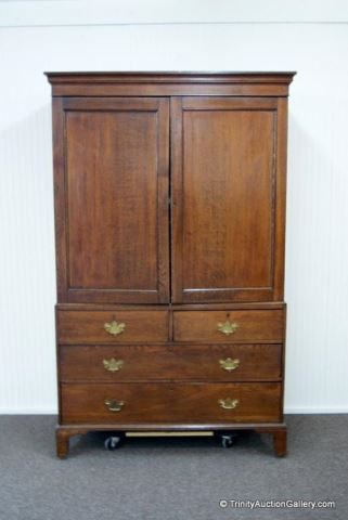 Appraisal: Antique Oak Large Gentleman's DresserFrom an estate is an American