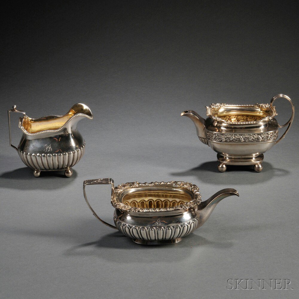 Appraisal: Three George III Sterling Silver Creamers each London one -