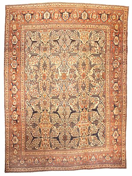 Appraisal: A Tabriz carpet Northwest Persia late th century size approximately