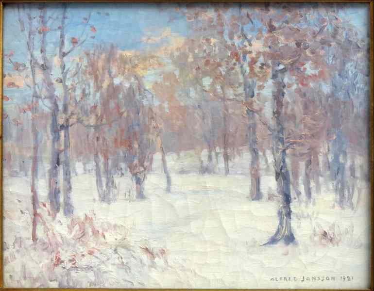 Appraisal: ALFRED JANSSON AMERICAN SWEDISH - WINTER LANDSCAPE Oil on canvas