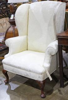 Appraisal: George III wing back armchair circa upholstered in cream floral