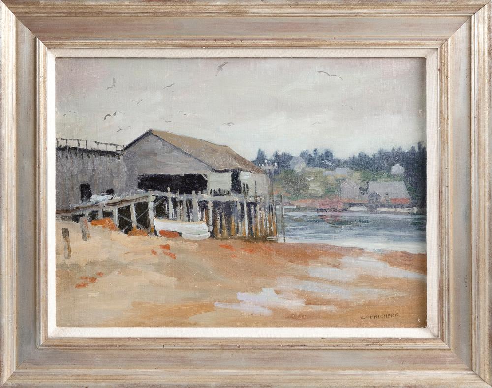 Appraisal: CHARLES HENRY RICHERT MAINE MASSACHUSETTS - BASS HARBOR FISH WHARF