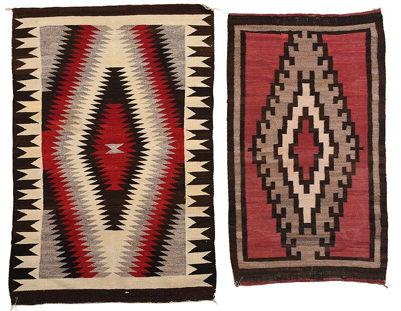 Appraisal: Two Crystal Style Weavings Navajo early mid th century natural