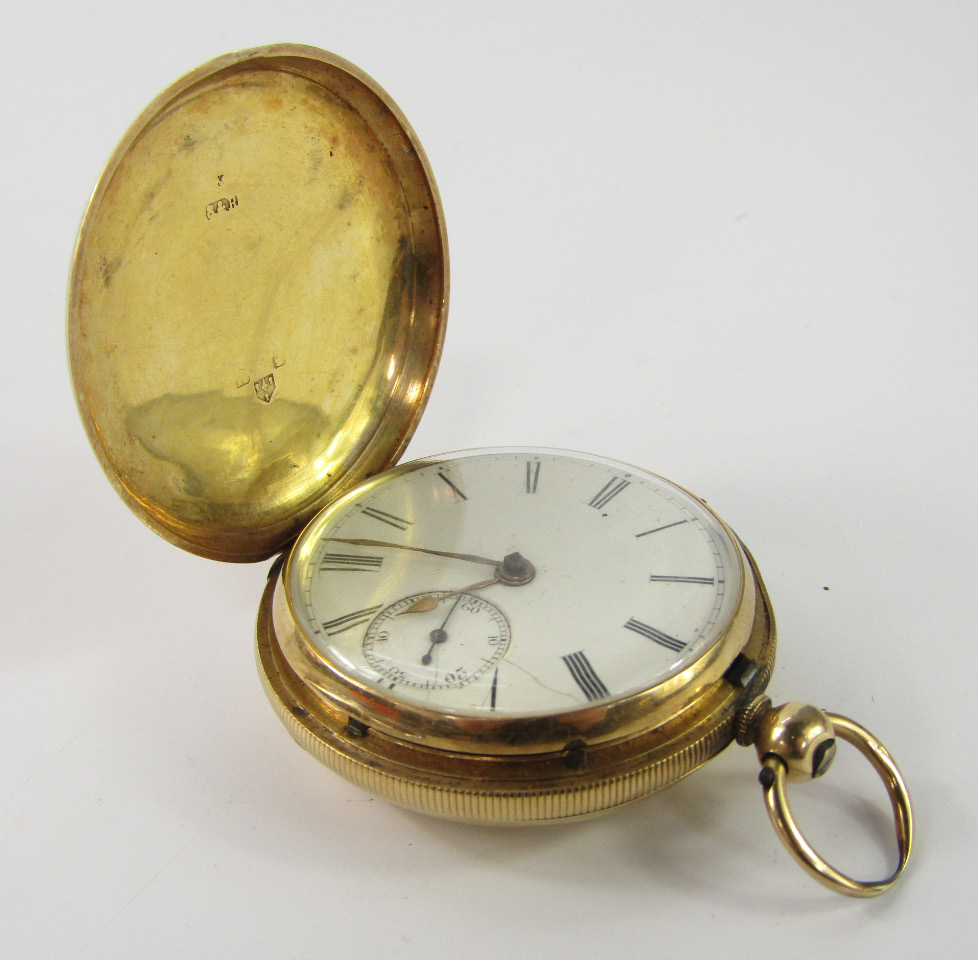 Appraisal: An ct gold cased gentleman's full hunter pocket watch with