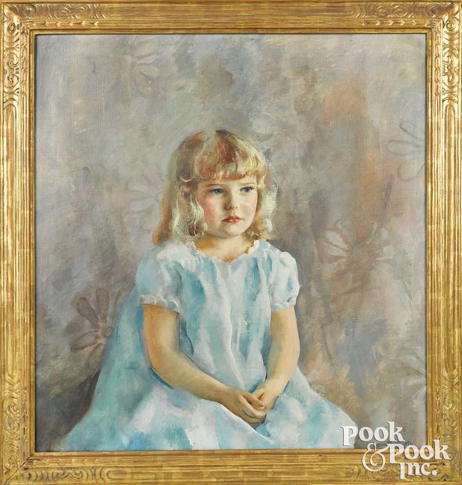 Appraisal: Henriette Hurd Wyeth oil on canvas portrait Henriette Hurd Wyeth