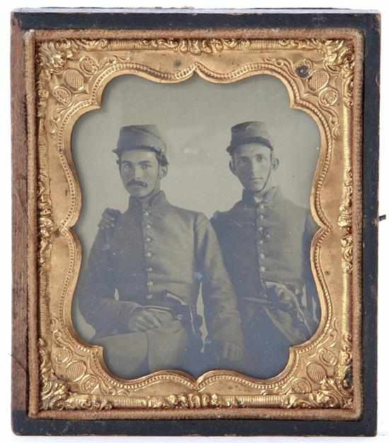 Appraisal: Important Ambrotype of Confederate brothers Simeon and Thomas Asbury mid