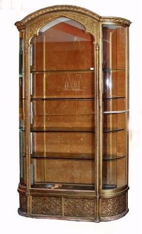 Appraisal: A LATE VICTORIAN GILT WOOD VITRINE the interior fitted four