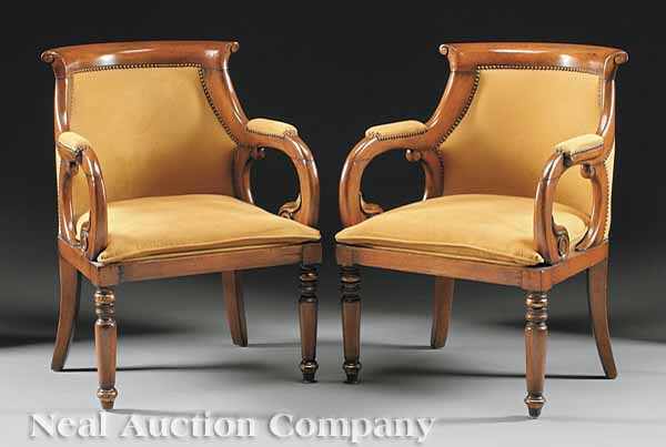 Appraisal: A Pair of French Fruitwood and Parcel Gilt Fauteuils incurvate