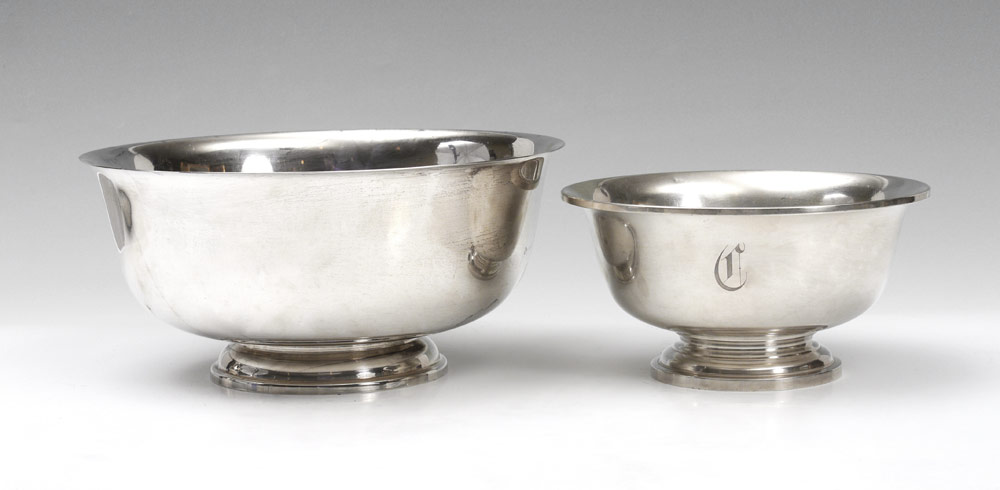 Appraisal: PAUL REVERE REPRODUCTION STERLING BOWLS bowls to include M Fred