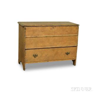 Appraisal: Early Pine One-drawer Blanket Chest th century imperfections ht wd