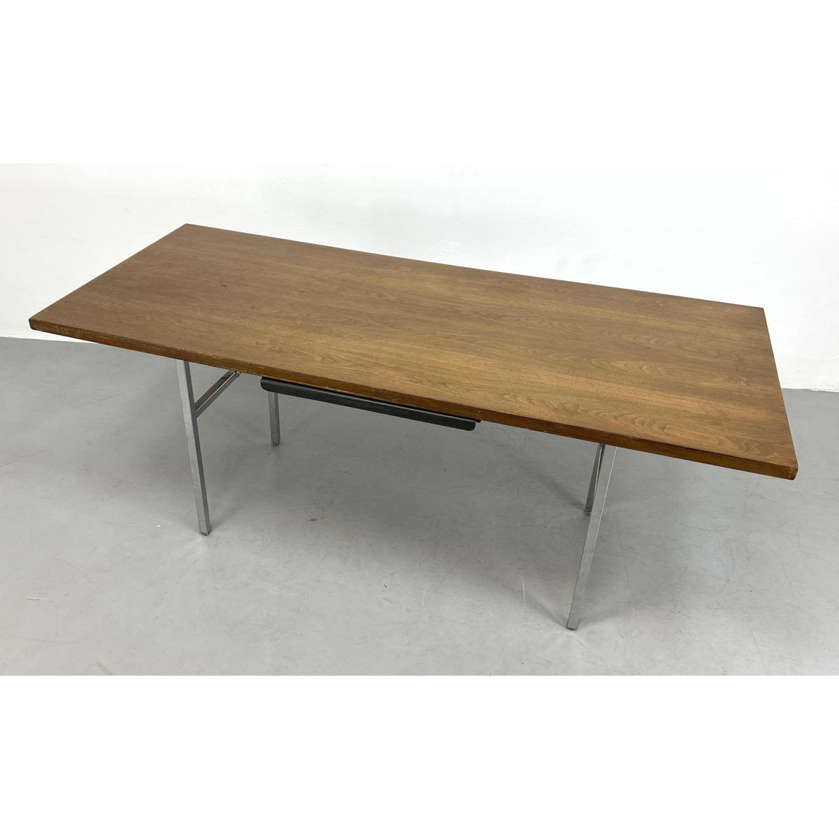 Appraisal: GEORGE NELSON for Herman Miller Walnut Desk with Chrome Legs