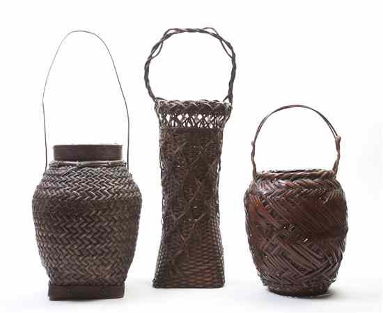 Appraisal: Two Japanese Ikebana Woven Baskets each of varying form and