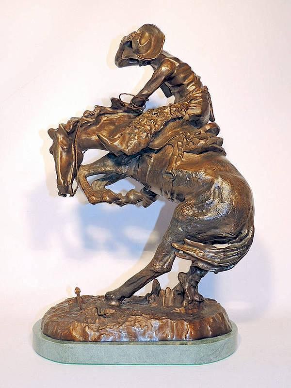 Appraisal: Bronze Sculpture after Frederic Remington Titled The Rattlesnake Inscribed Copyright