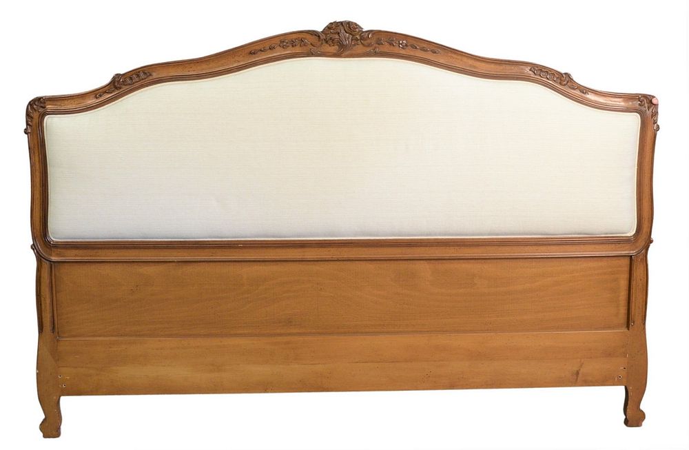 Appraisal: King Size Louis XV Style Headboard having upholstered insert height