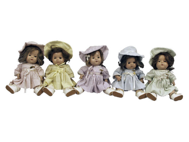 Appraisal: Dionne Quintuplets dolls by Madame Alexander Doll Company This set