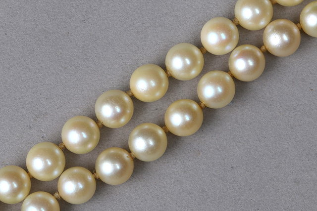 Appraisal: A DOUBLE ROW CULTURED PEARL NECKLACE with a ct gold