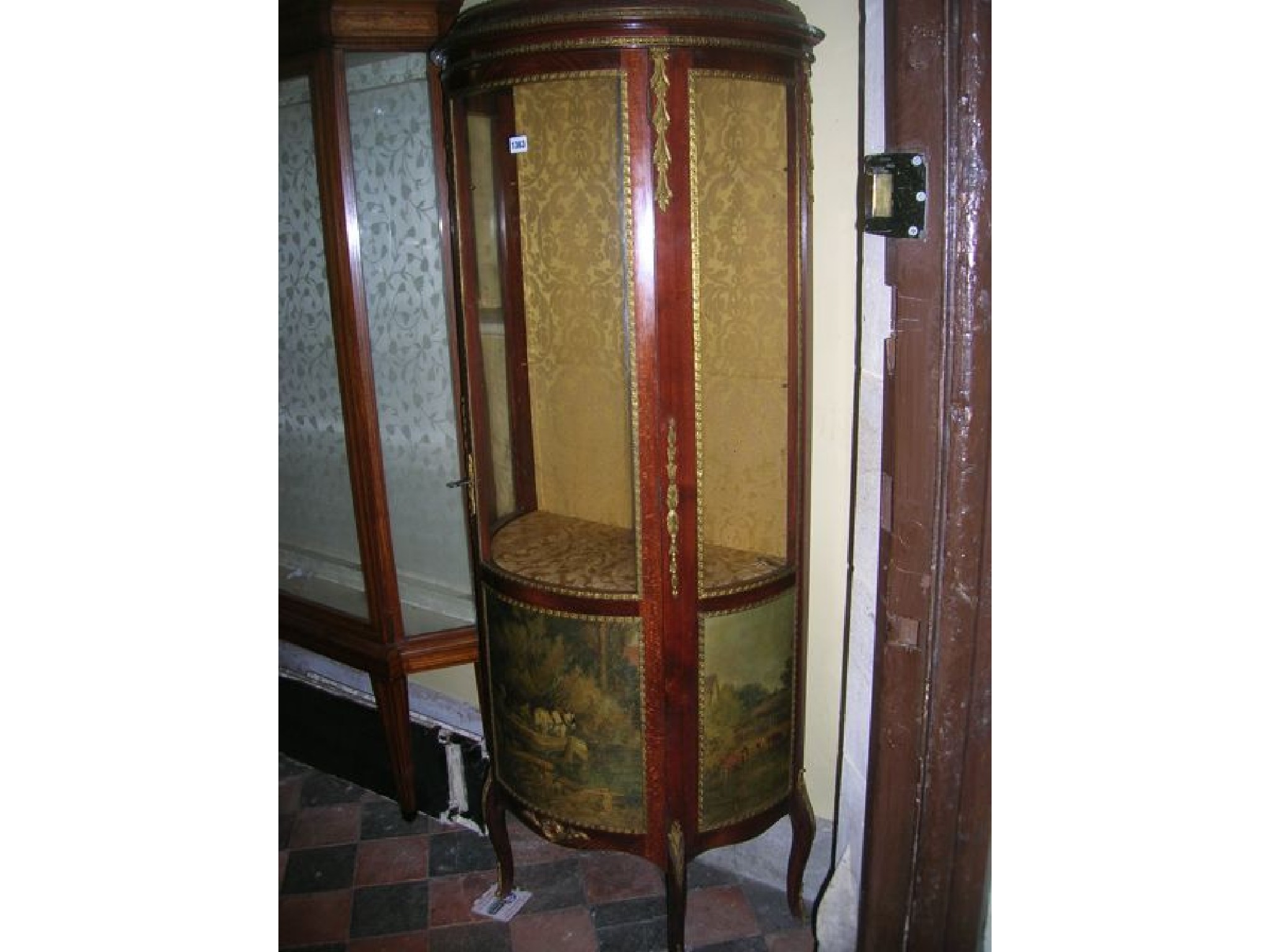 Appraisal: A Verney Martin display cabinet of demi-lune form with applied