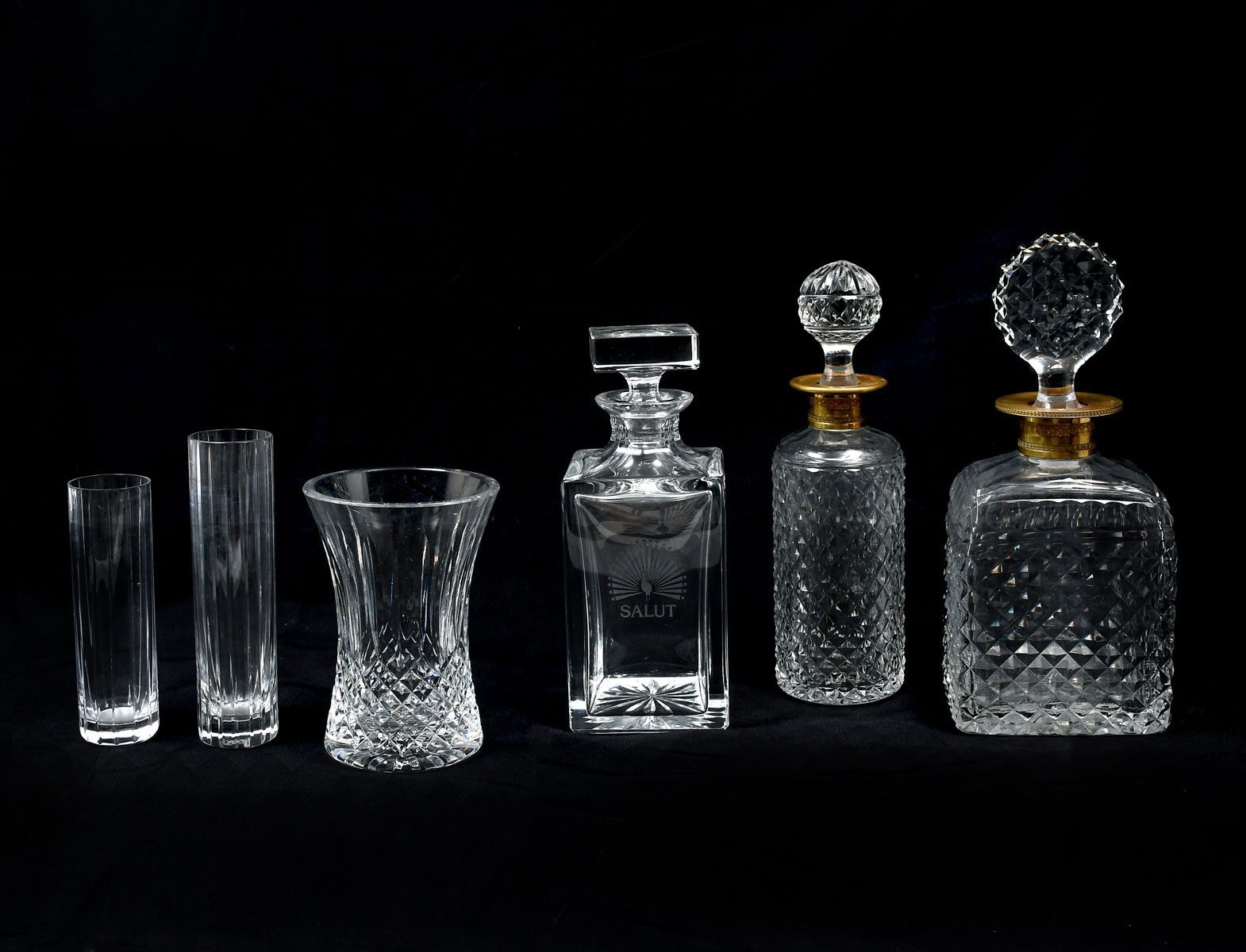 Appraisal: PC MISCELLANEOUS CRYSTAL COLLECTION Comprising - Decanter with a turkey