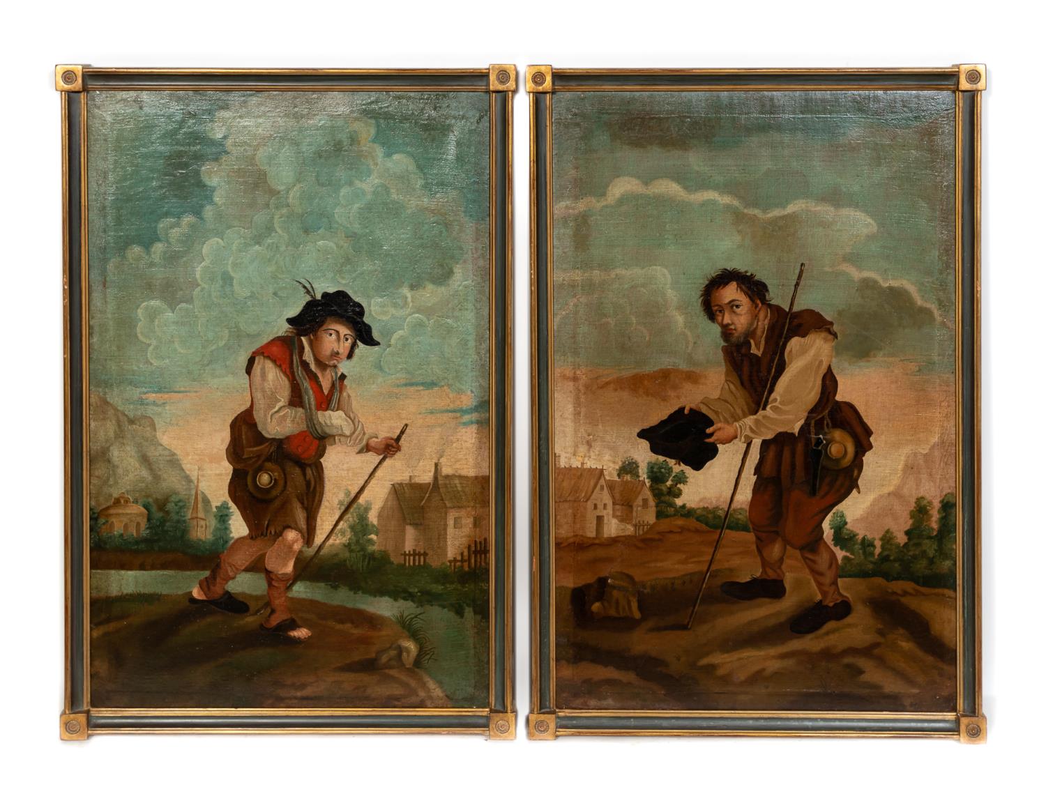 Appraisal: PAIR MANNER OF DAVID TENIERS VAGABOND O C Manner of