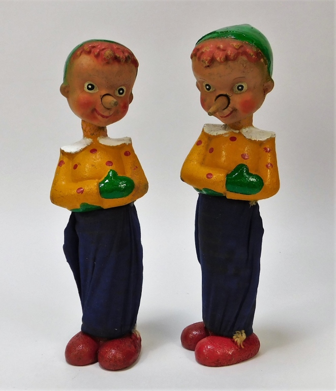 Appraisal: PR GERMAN PAPIER MACHE TRUE FALSE PINOCCHIO DOLLS Germany th