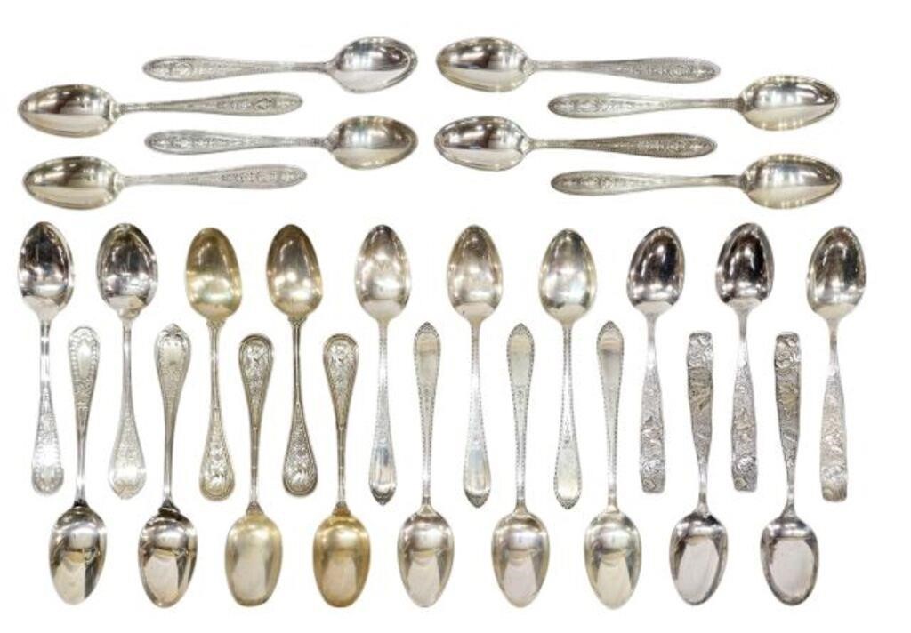 Appraisal: lot of American sterling silver teaspoons highlights include International Silver