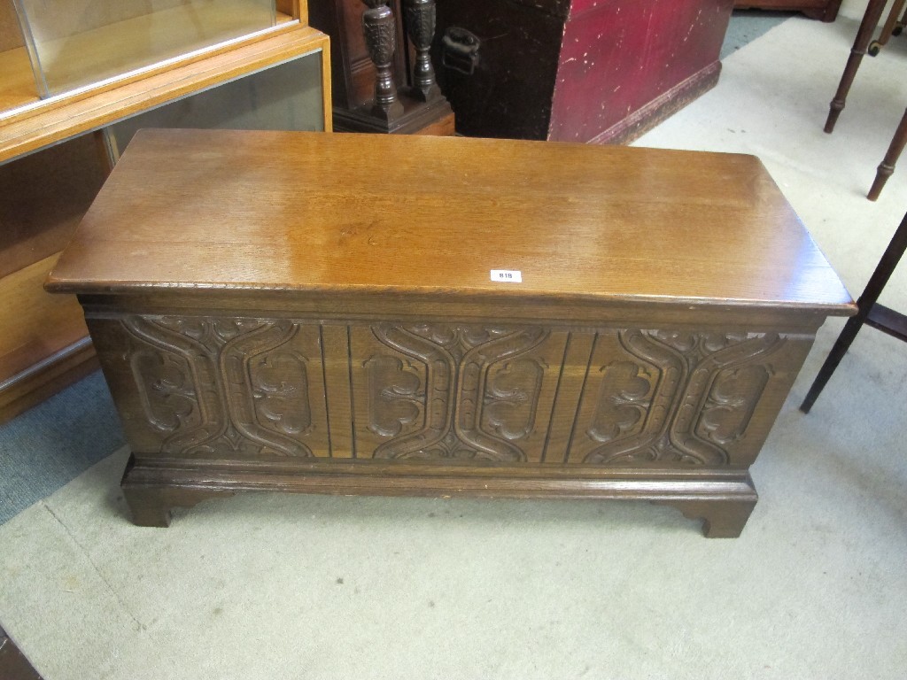 Appraisal: Carved oak blanket box