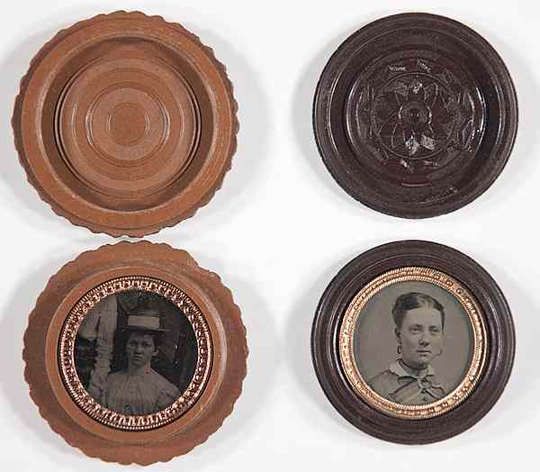 Appraisal: Cased Images Two Oreo Union Cases Containing Tintypes Lot of