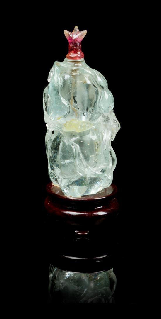 Appraisal: Sale Lot A Rock Crystal Snuff Bottle of gourd form