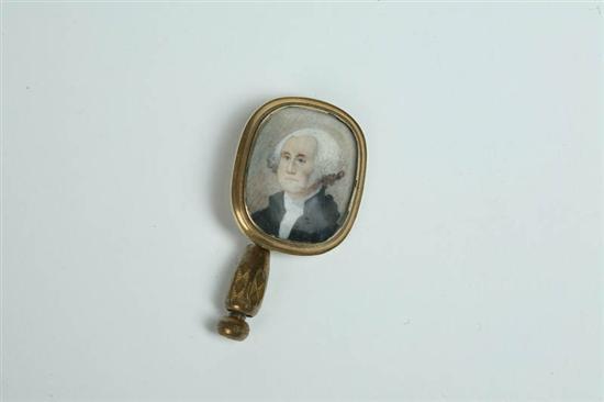 Appraisal: MINIATURE OF GEORGE WASHINGTON STICK PIN American nd quarter- th