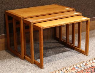 Appraisal: Lot of Danish Modern teak nesting tables Lot of Danish