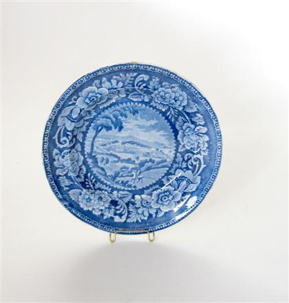 Appraisal: Historical blue transferware small plate unknown maker early th century